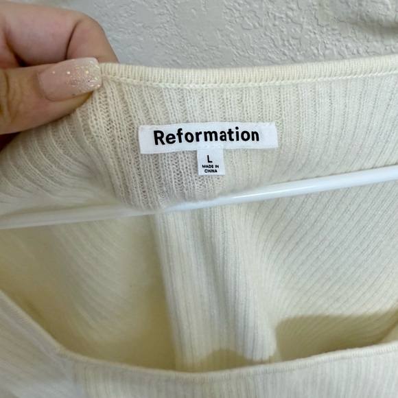 Reformation Emanuele Cashmere Novelty Button Sweater - Picture 7 of 10